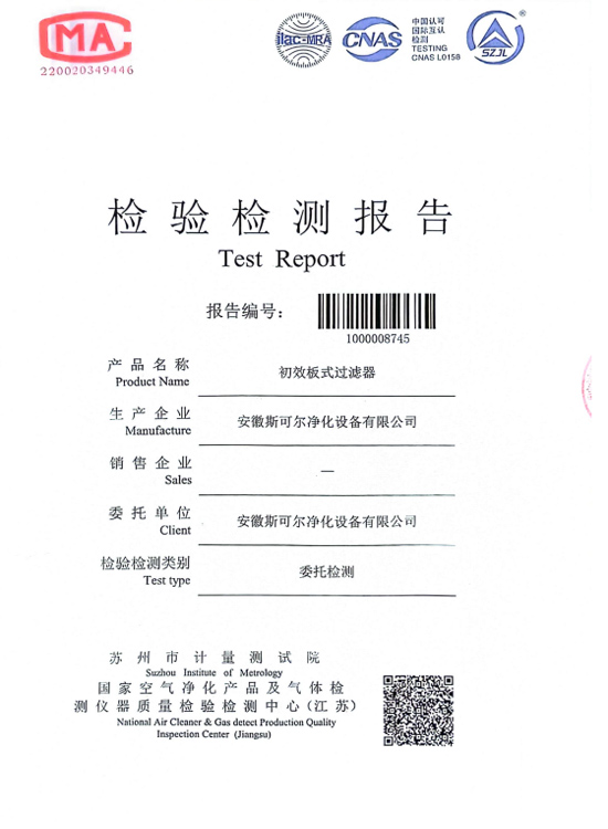 初效檢測(cè)報(bào)告